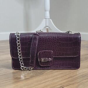Liz Claiborne Croc-Embossed Chain Handbag